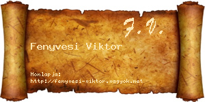 Fenyvesi Viktor névjegykártya